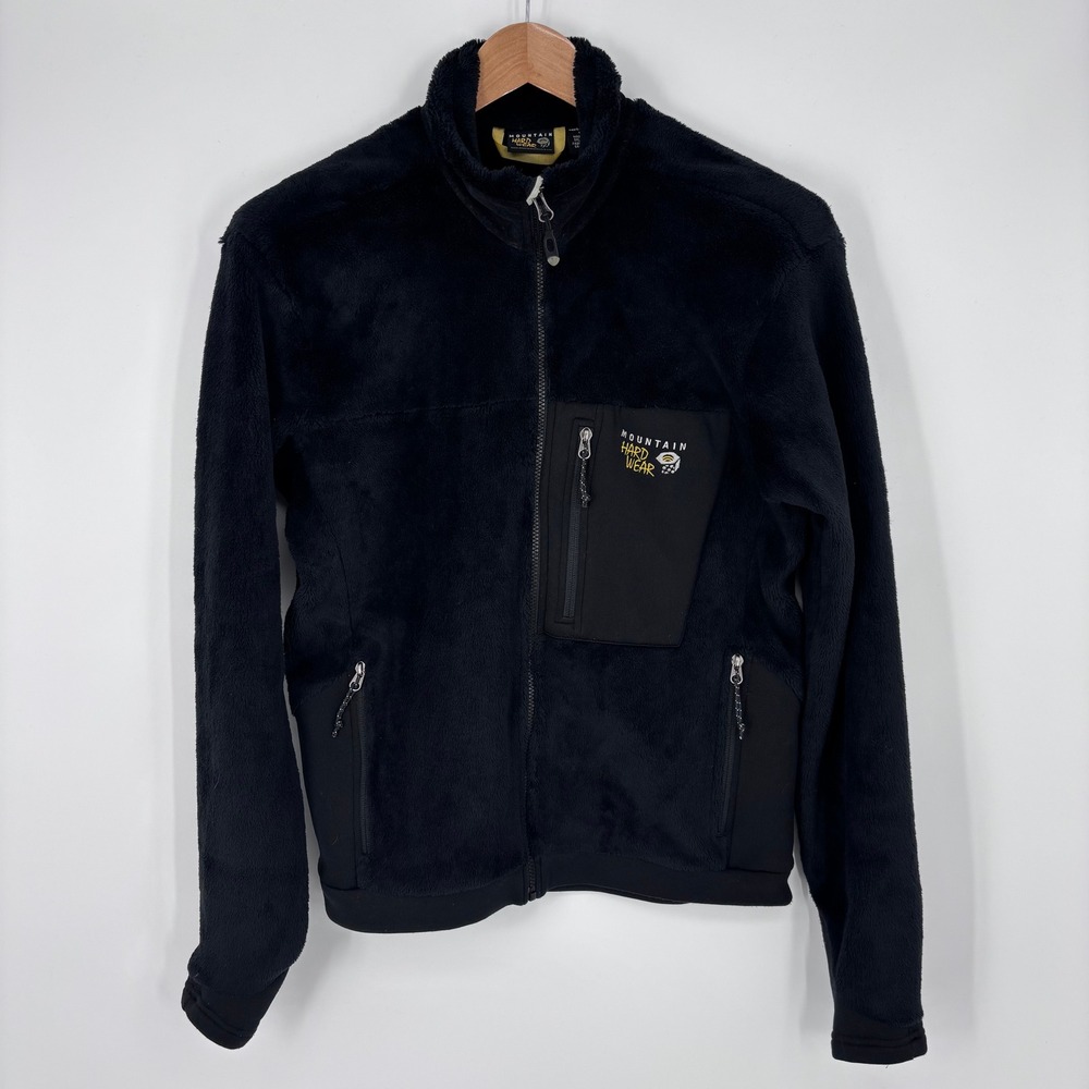 Mountain Hardwear Monkey Man Polartec Fleece Jacket Mens Large Black Warm